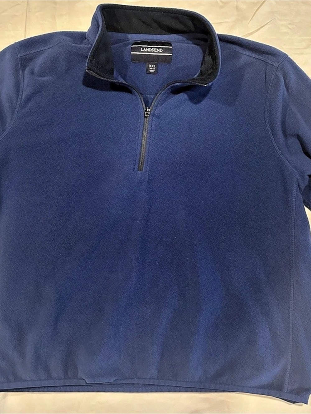 LANDSEND Men's Blue Quarter-Zip Fleece XL